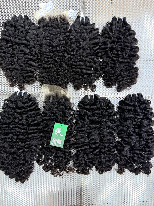 Burmese Curly Hair Bundles | Raw Human Hair Extensions