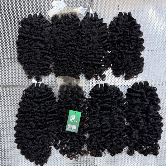 Burmese Curly Hair Bundles | Raw Human Hair Extensions