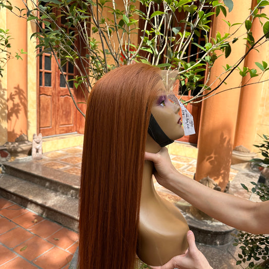 Wig HD Lace Copper Color With Density 180_ Including 1 Closure+3 Bundles (Premade Wig)